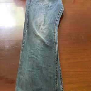 Blue light wash denim jeans